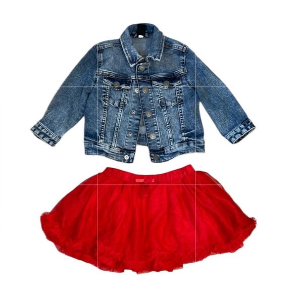 H&M Skirt Set Bundle Denim Tutu Skirt(Size 1.5 -2yrs) - Picture 1 of 6